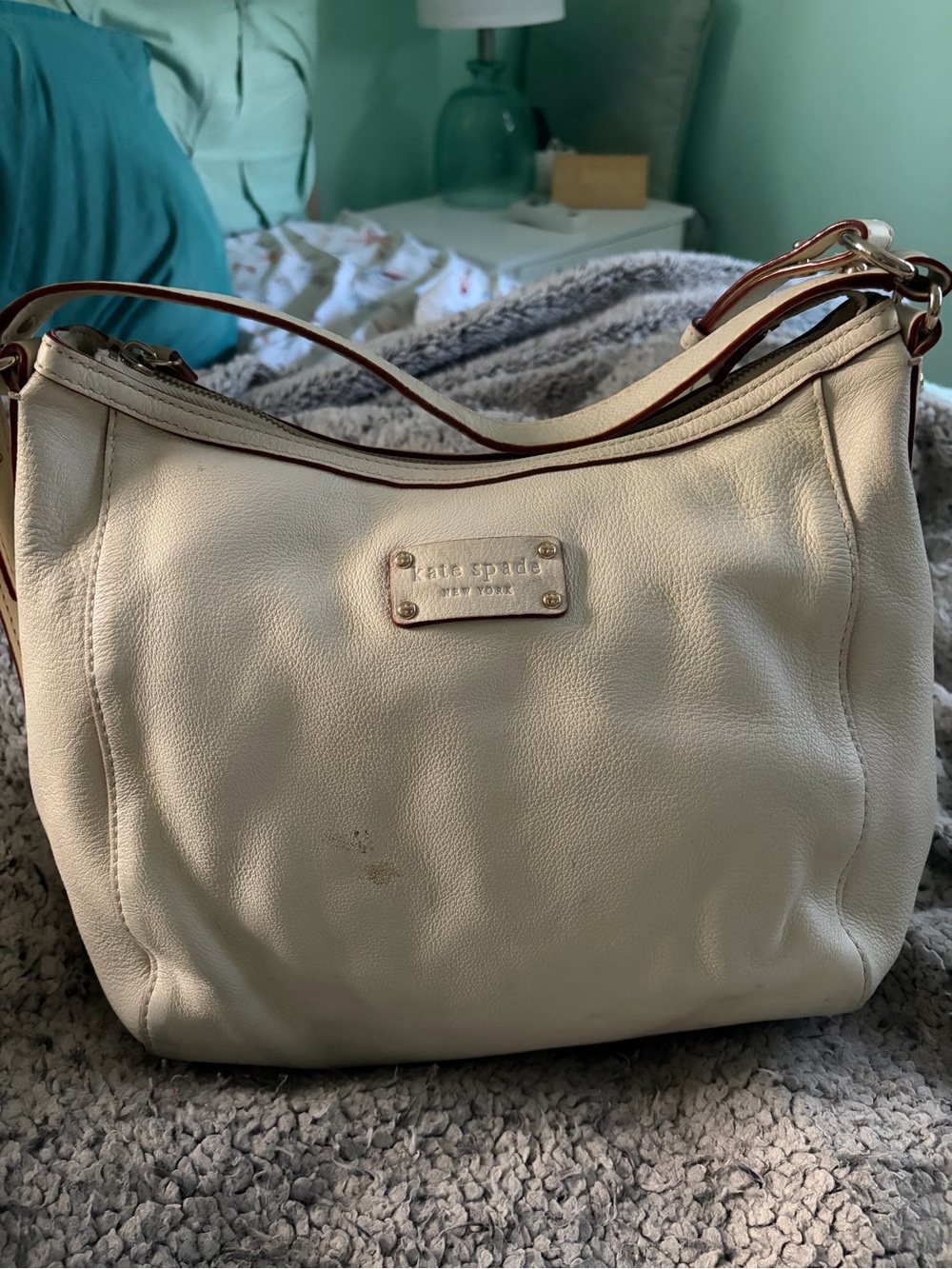 kate spade Cream Leather Shoulder Bag